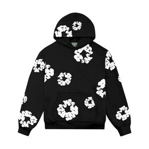 Stylish Black and White Floral Men's Hoodie